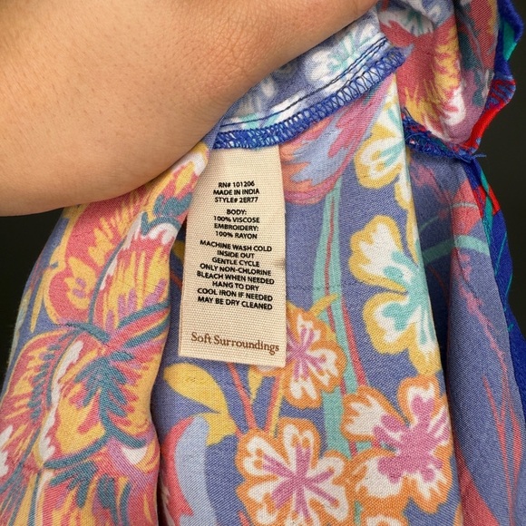 Soft Surroundings Hermosa Floral Embroidered Tunic Multicolor Size M - Picture 7 of 8